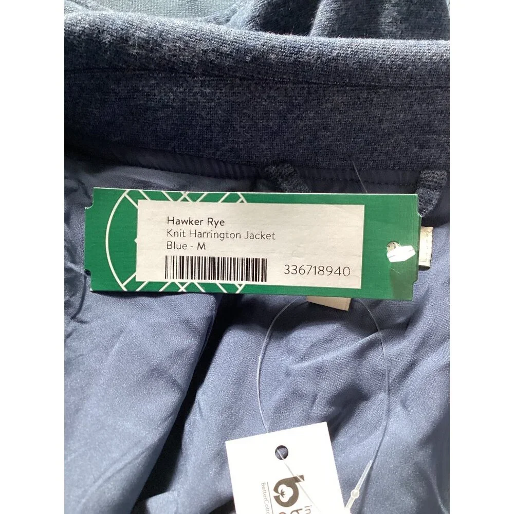 Stitch Fix Hawker Rye Mens Blue Zip-Up Jacket With Pockets & Ribbed Cuffs Size M - Picture 8 of 9